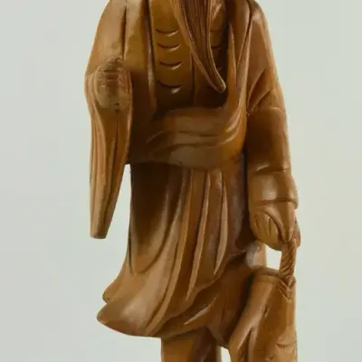 Chinese Carved Wooden Traveler Figure