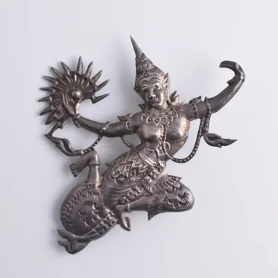 Vintage Thai Sterling Silver Figured Brooch