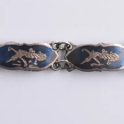 Vintage Thai Sterling Silver Panel Bracelet
