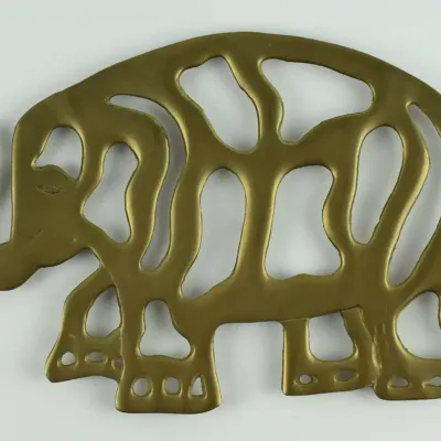Asian Brass Elephant Trivet