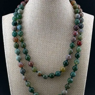 Multicolored Jade Beaded Necklace 