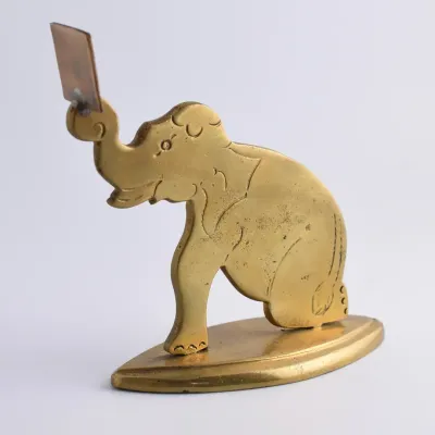 Vintage Indian Brass Elephant Card Holder