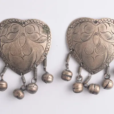 Etched Heart Dangle Earring Pieces