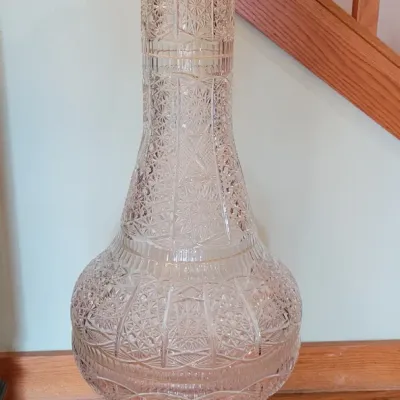 Tall crystal vase (as is)
