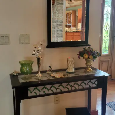 Foyer table with matching mirror 
