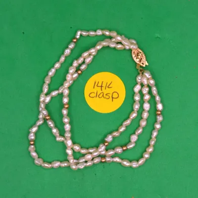 Pearl Necklace with 14k Clasp 