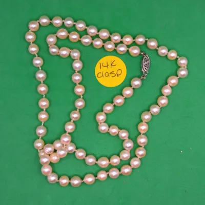 Pearl Necklace with 14k clasp 