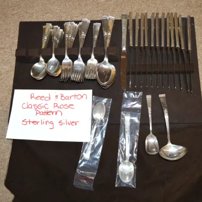 Sterling Silver Reed and Barton Classic Rose Pattern Flatware