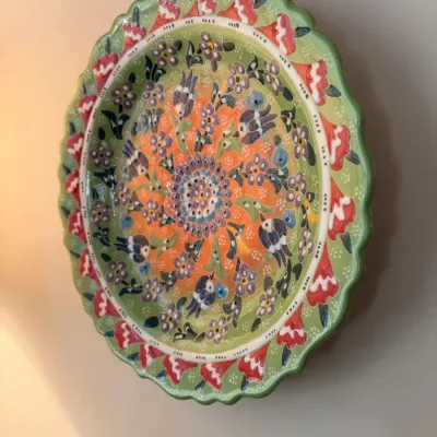 Hand-painted Turkish style ceramic decorative wall plate