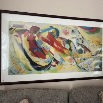 Large framed Kandinsky style abstract art print