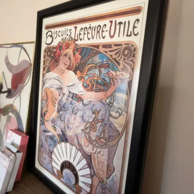 Framed Alphonse Mucha Biscuits Lefevre-Utile Art Nouveau poster print