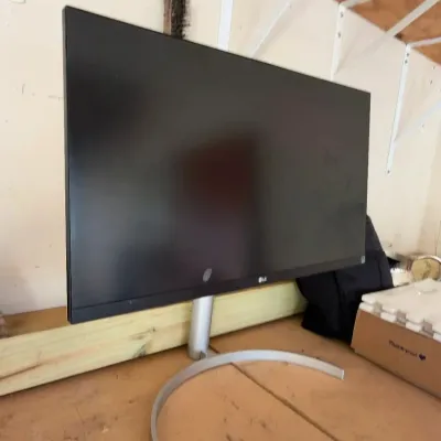 LG flat panel computer monitor with silver stand