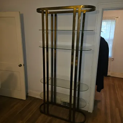 Retro Glass and Brass shelf