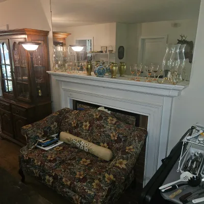 Love Seat and various glass ware