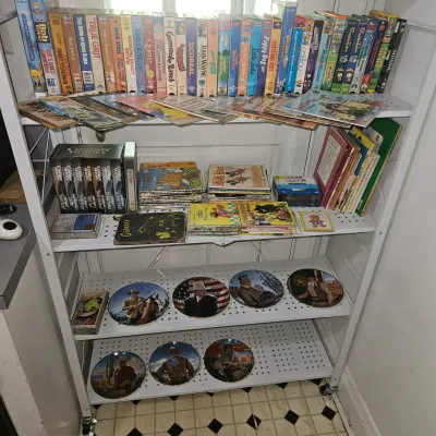 Various VHS and Collectable plates