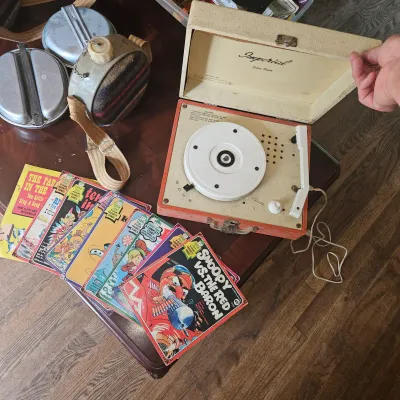 Kids Record Player and Record Books