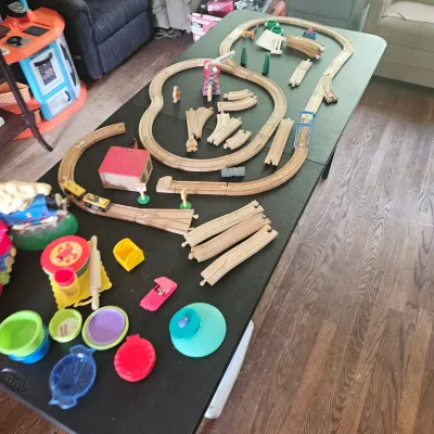 Wooden Toy Train Track