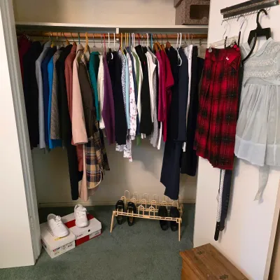 Women’s clothing assortment with jackets, tops, dresses, skirts and coordinated separates.