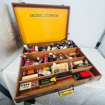 Lot 49 Sylvania TV & other Tubes and case