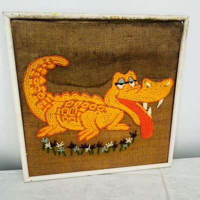 Lot 83 Crewel style alligator