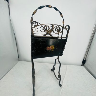 Lot 60 Antique wrought iron magazine rack
