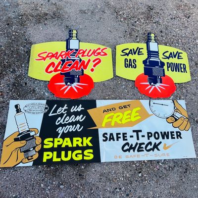 Lot 114 1949 MOPAR Spark Plug ad signs