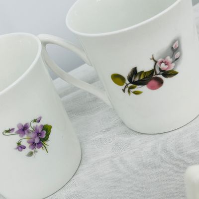 Lot 65 Bone china floral mugs