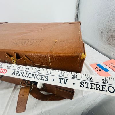 Lot 53 Antique leather suitcase