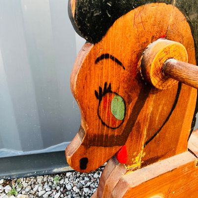 Lot 151 Adorable Wood rocking horse