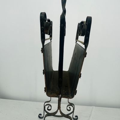 Lot 60 Antique wrought iron magazine rack