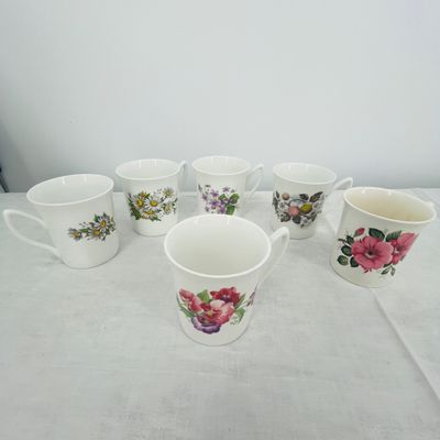 Lot 65 Bone china floral mugs