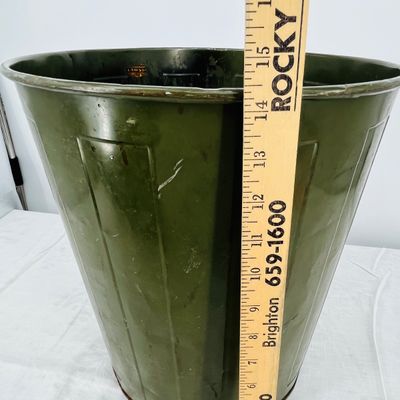 Lot 23 Metal Army trash can