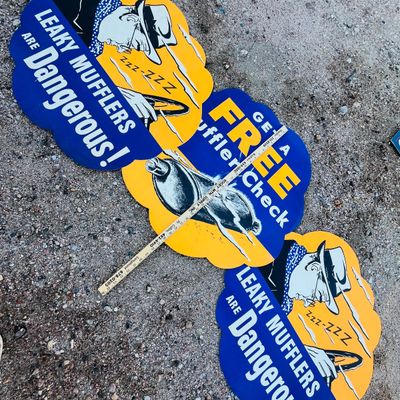 Lot 116 1949 MOPAR Muffler check signs