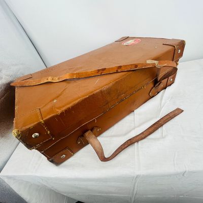 Lot 53 Antique leather suitcase