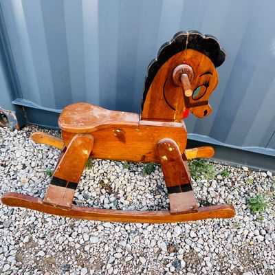 Lot 151 Adorable Wood rocking horse