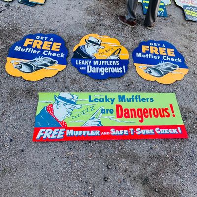 Lot 116 1949 MOPAR Muffler check signs