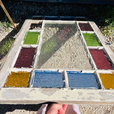 Lot 48 Stained glass window
