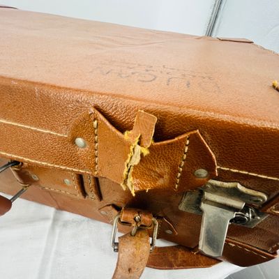 Lot 53 Antique leather suitcase