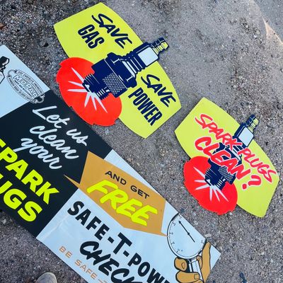 Lot 114 1949 MOPAR Spark Plug ad signs