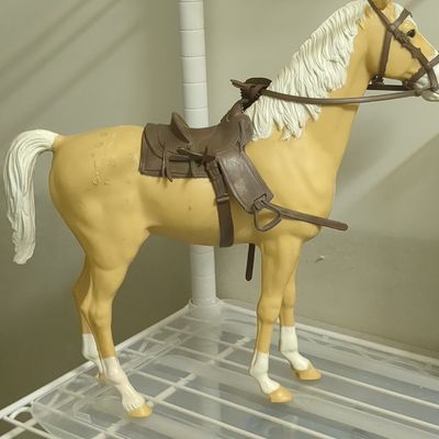 Breyer Palomino Horse Figure with Saddle