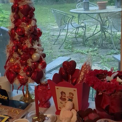 Valentine's Day Decor Collection with Tabletop Tree and Figurines