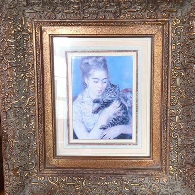 Pierre-Auguste Renoir 'Woman with a Cat' Framed Print