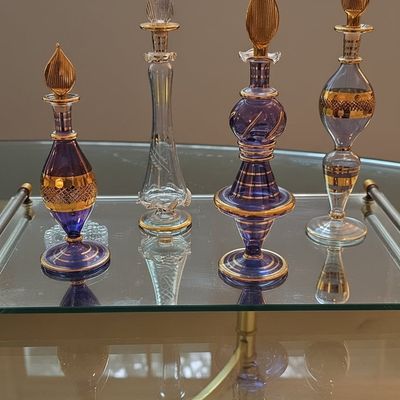 Vintage Egyptian Hand Blown Perfume Bottles Collection