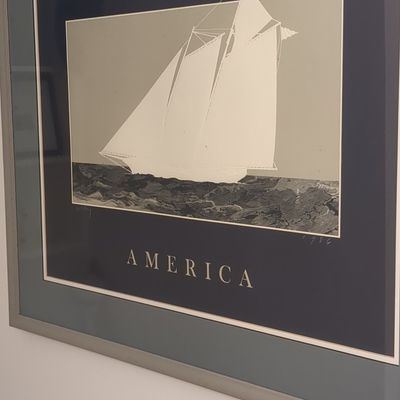 Worley 'America' Schooner Serigraph