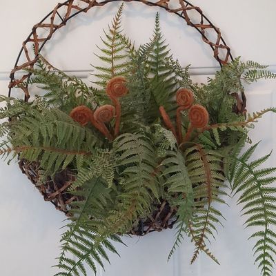 Woven Willow and Fiddlehead Fern Wall Wreath