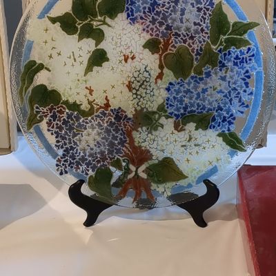 Peggy Karr Fused Glass Lilac Decorative Plate