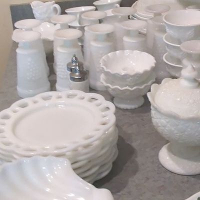 Vintage Milk Glass Collection (Paneled Grape, Lace Edge, Hobnail)