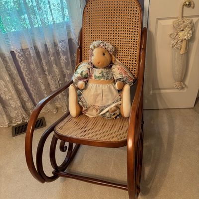 Child's Thonet-Style Bentwood Cane Rocking Chair