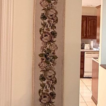 Vintage Floral Needlepoint Bell Pull