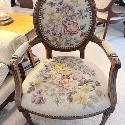 Louis XVI Style Needlepoint Fauteuil
